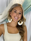 Beige Bohemian Semi-circle Woven Drop Earrings