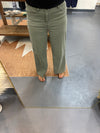 Soft Stretch High Waisted Twill Pants - Ash Olive