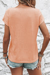 Apricot Button Detail Batwing Sleeve