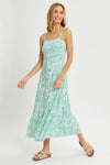 FLORAL PAISLEY PRINT BUTTON-DOWN MIDI DRESS