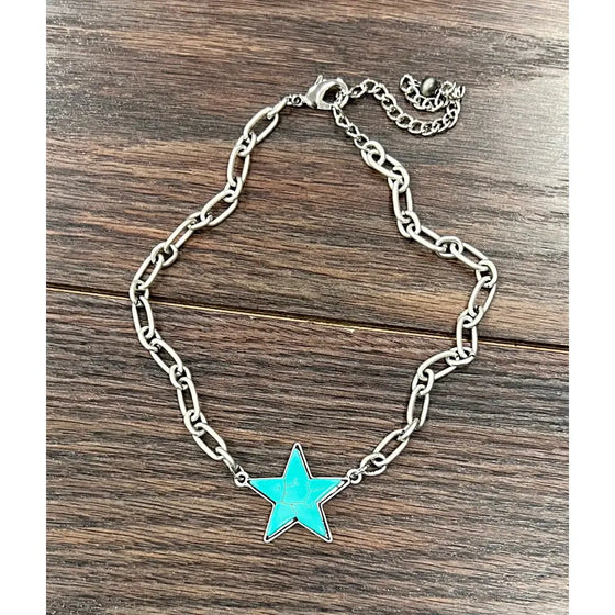 15" Star Turquoise Necklace