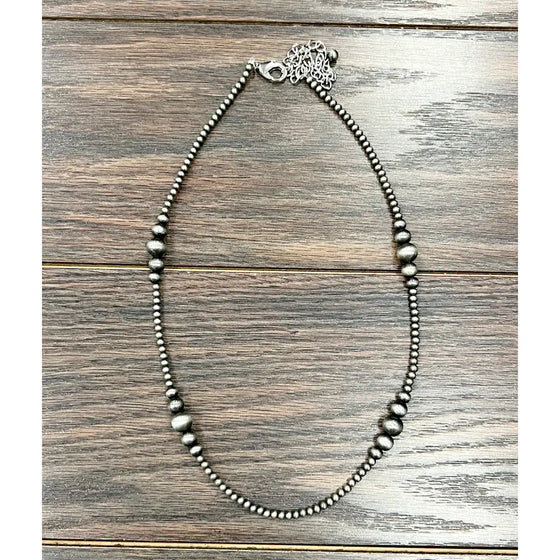 Handmade 22" Clustered Navajo Bead Necklace