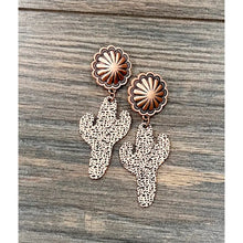  Hammered Copper Cactus Post Earrings