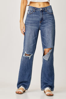  HIGH RISE WIDE LEG 90'S COMFY JEANS - Risen