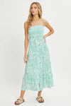 FLORAL PAISLEY PRINT BUTTON-DOWN MIDI DRESS