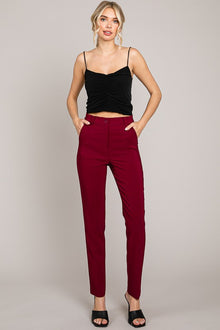 Twill Tailored Trousers - Wine