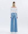 HIGH RISE RAW HEM EXTREME WIDE JEANS