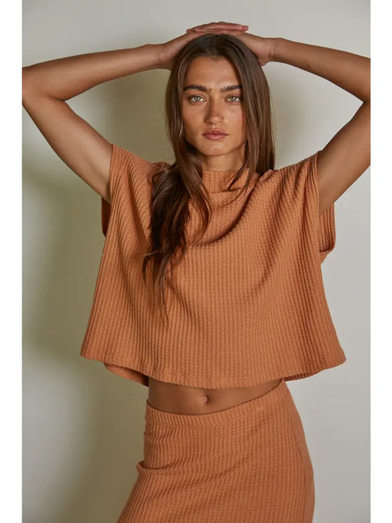 Knit Thermal Mock Neck Sleeveless Top