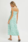 FLORAL PAISLEY PRINT BUTTON-DOWN MIDI DRESS