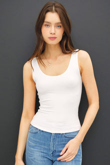  BASIC SCOOP NECK TANK - Off White
