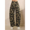 Printed Barrel Jeans with Belt Detail