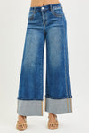 High Rise Wide Leg Cuffed