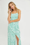 FLORAL PAISLEY PRINT BUTTON-DOWN MIDI DRESS