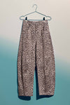 Leopard Print Stitch Detail Barrel Jeans