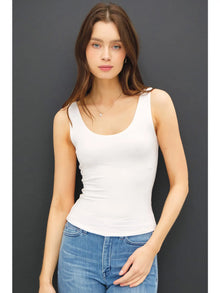  Basic Scoop Neck Top - Off White