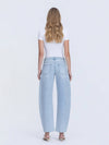 High Rise Light Wash Crop Barrel Jeans