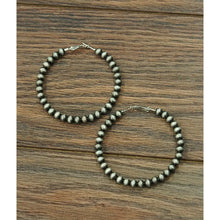  65mm Hoop, 6mm Navajo Bead Earrings