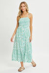 FLORAL PAISLEY PRINT BUTTON-DOWN MIDI DRESS