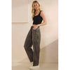 Printed Barrel Jeans with Belt Detail