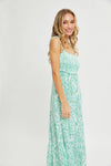 FLORAL PAISLEY PRINT BUTTON-DOWN MIDI DRESS