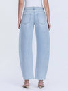 High Rise Light Wash Crop Barrel Jeans