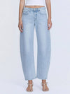 High Rise Light Wash Crop Barrel Jeans