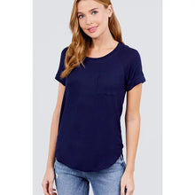  Basic Tee Round Neck with Pocket - Navy