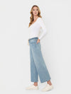 SUPER HIGH RISE ELASTIC WAISTBAND CROP WIDE LEG