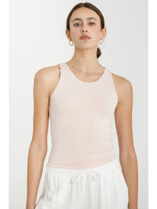  Basic Round Neck Tank - Blush