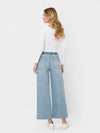 SUPER HIGH RISE ELASTIC WAISTBAND CROP WIDE LEG