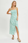 FLORAL PAISLEY PRINT BUTTON-DOWN MIDI DRESS