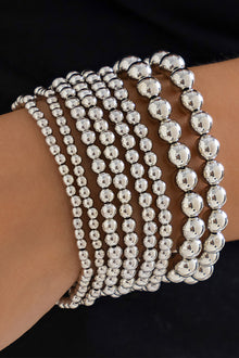  Silver Multi Layered Beaded Bracelet