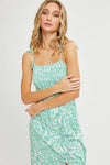 FLORAL PAISLEY PRINT BUTTON-DOWN MIDI DRESS