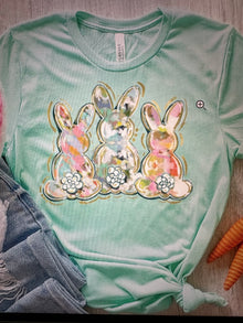  Watercolor Gold Foil Easter Bunny - T-Shirt