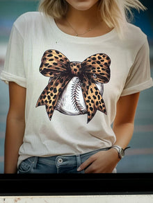  Leopard Baseball Mom Bow