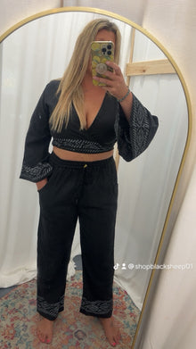  Black 2 Piece Pants Set