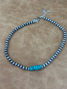  Handmade 16" Clustered Silver Navajo Necklace