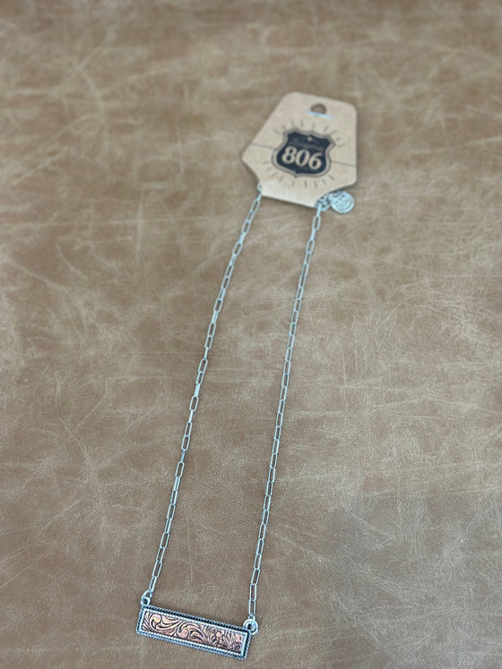 Bronze Bar Necklace