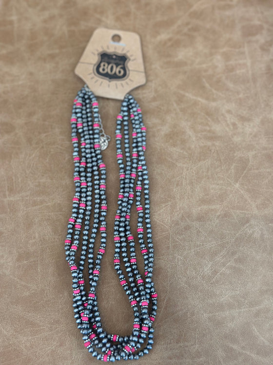 Pink / Navajo Pearl Necklace