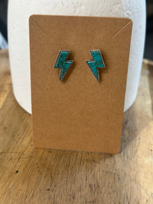  Turquoise Lighting Bolt Earrings