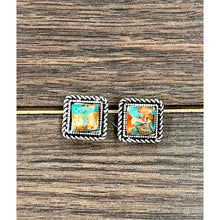  10mm Square Gemstone Stud Earrings