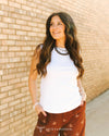 Ivory Vintage Silver Studded Tank Top