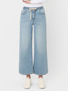 SUPER HIGH RISE ELASTIC WAISTBAND CROP WIDE LEG
