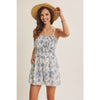 BREATHABLE FOR WARM DAYS PALM LEAF SMOCKED ROMPER
