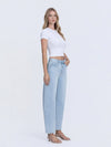 High Rise Light Wash Crop Barrel Jeans