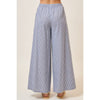 Pinstripe Wide Leg Pants with Drawstring