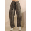 Printed Barrel Jeans with Belt Detail