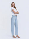 High Rise Light Wash Crop Barrel Jeans