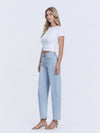 High Rise Light Wash Crop Barrel Jeans