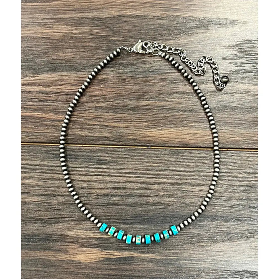 Handmade 15" 6mm Navajo Rondelle Gemstone Necklace